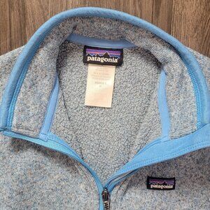 Patagonia Womens Quarter Zip Fleece Pullover Size M Blue